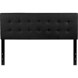 Flash Furniture Lennox Tufted Upholstered Headboard in Black Vinyl, Queen Size
