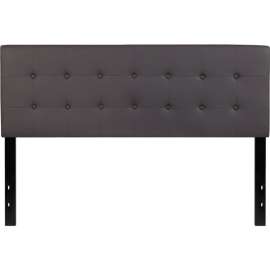 Flash Furniture Lennox Tufted Upholstered Headboard in Gray Vinyl, Queen Size