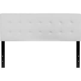 Flash Furniture Lennox Tufted Upholstered Headboard in White Vinyl, Queen Size