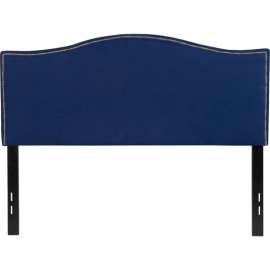 Flash Furniture Lexington Upholstered Size Headboard with Accent Nail Trim in Navy, Full
