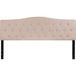 Flash Furniture Cambridge Tufted Upholstered Size Headboard in Beige, King