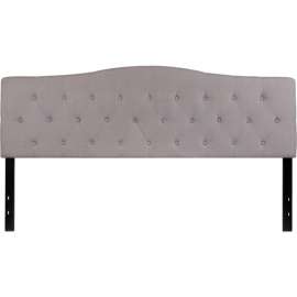Flash Furniture Cambridge Tufted Upholstered Size Headboard in Light Gray, King