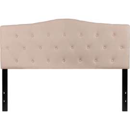 Flash Furniture Cambridge Tufted Upholstered Size Headboard in Beige, Queen