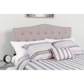 Flash Furniture Cambridge Tufted Upholstered Queen Size Headboard - Fabric - Light Gray