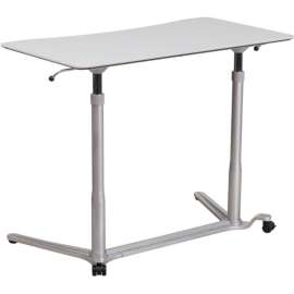 Flash Furniture Sit/Stand Computer Ergonomic Desk, Light Gray