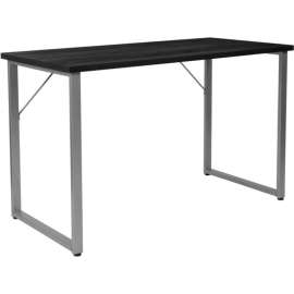 Flash Furniture Harvey Black Computer Desk with Silver Metal Frame