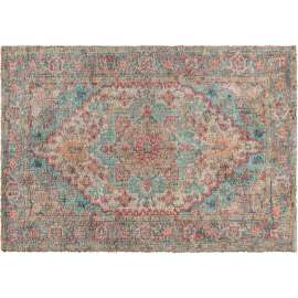 Flash Furniture Distressed Vintage Medallion Area Rug, 5' x 7', Blue Multi Polyester