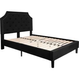 Flash Furniture Brighton Tufted Upholstered Platform Bed in Black, Full Size