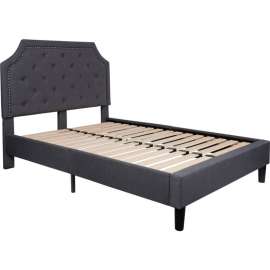Flash Furniture Brighton Tufted Upholstered Platform Bed in Dark Gray, Full Size