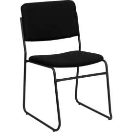 Flash Furniture High Density Stacking Chair with Sled Base - Fabric - Black - Hercules Series
