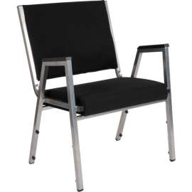 Flash Furniture Antimicrobial Bariatric Reception Chair with Arms - Fabric - Black - Hercules Series