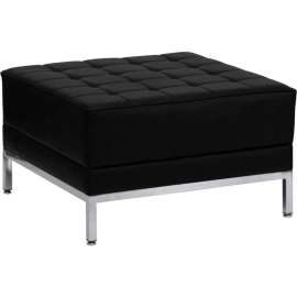 Flash Furniture Modular Lounge Ottoman - Leather - Black - Hercules Imagination Series