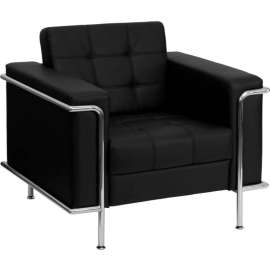 Contemporary Modular Lounge Chair - Leather - Black - Hercules Lesley Series
