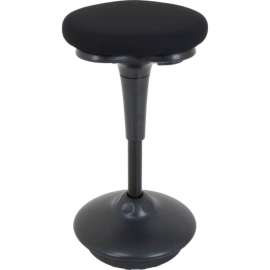 Interion Active Seating Stool - Fabric - 25"H - 33"H - Black