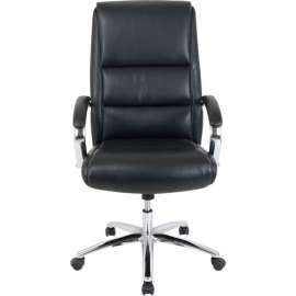Interion Antimicrobial Bonded Leather Modern Comfort Executive Chair, Black