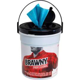 Brawny Professional Disposable Wet Hand Cleaning Towels By GP Pro, Blue, 6 Buckets Per Case