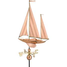 Good Directions Large Sailboat Weathervane, Polished Copper