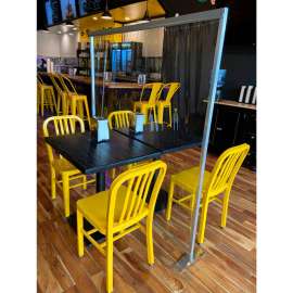 Floor Supported Portable Personal Safety Partition 6'W x 6'H - Clear
