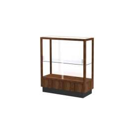 Heritage Display Case Danish Walnut, White Back 36"W x 14"D x 40"H