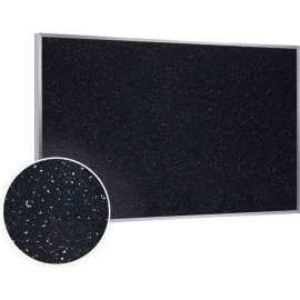 Ghent 3' x 4' Bulletin Board - Confetti Recycled Rubber Surface - Silver