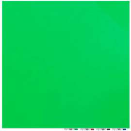 Ghent Aria Glass White Board - Magnetic - 5'W x 4'H - 1/4" Thick Tempered Glass - Green