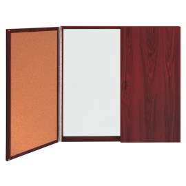 Ghent Conference Cabinet, 2 Door, 48"W x 48"H, White Porcelain/Cork