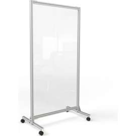 Ghent Clear Mobile Room Divider - Glass - 74"H x 38"W