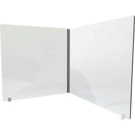 Ghent Desktop Personal Protection Screen 24"W x 16"D x 24"H, 2-Sided, Clear Thermoplastic