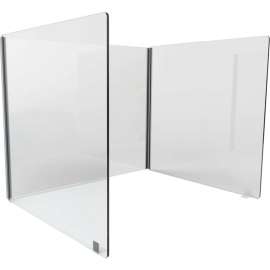 Ghent Desktop Personal Protection Screen 48"W x 16"D x 24"H, 3-Sided, Clear Thermoplastic