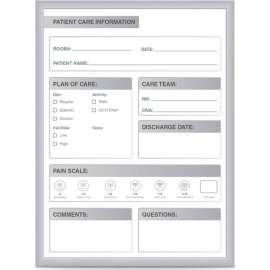 Ghent Patient Room Graphic Whiteboard - Dry Erase Surface - 3' x 4' - Silver Frame