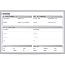Ghent Time Out Graphic Whiteboard - Dry Erase Surface - 18" x 24" - Silver Frame