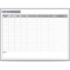 Ghent Operating Room Graphic Whiteboard - Dry Erase Surface - 3' x 4' - Silver Frame