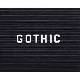 Ghent Gothic Letter Set - 0.75" Plastic White