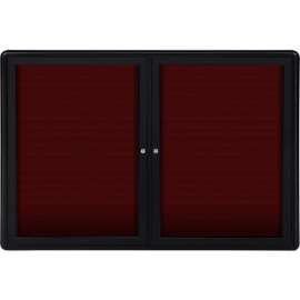 Ghent Ovation Letter Board - Indoor - 2 Door - Burgundy w/Black Frame - 47"W x 34"H