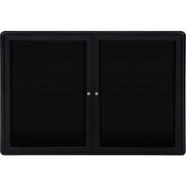 Ghent Ovation Letter Board - Indoor - 2 Door - Black w/Black Frame - 47"W x 34"H