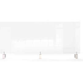 Ghent Clear Partition Extender with Attachable Clamps, 18"H x 59"W