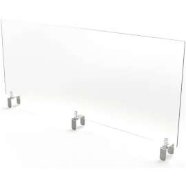 Ghent Partition Extender 59"W x 18"H, Frosted Thermoplastic w/ Attached Clamp