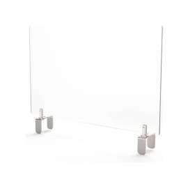 Ghent Partition Extender 29"W x 30"H, Frosted Thermoplastic w/ Attached Clamp