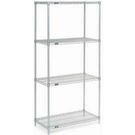 Nexel Poly-Z-Brite, 5 Tier, Wire Shelving Starter Unit, 36"W x 18"D x 86"H