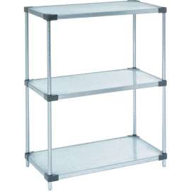 Nexel Galvanized Steel, 3 Tier, Solid Shelving Starter Unit, 60"Wx18"Dx34"H