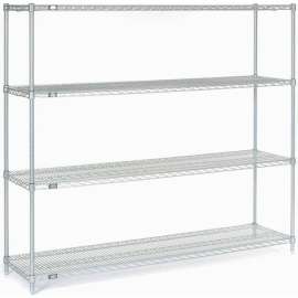 Nexel Shelving Wire Shelving Starter Unit, 60"W x 18"D x 63"H