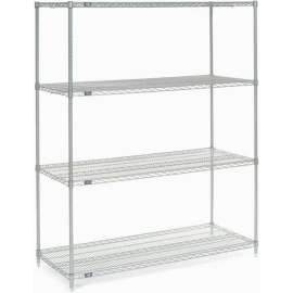 Nexel Poly-Z-Brite, 5 Tier, Wire Shelving Starter Unit, 60"W x 18"D x 86"H