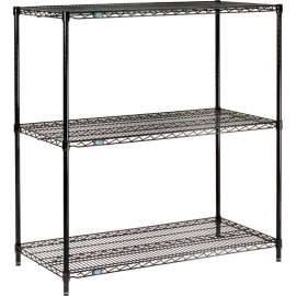 Nexel Shelving Wire Shelving Starter Unit, 24"W x 21"D x 34"H