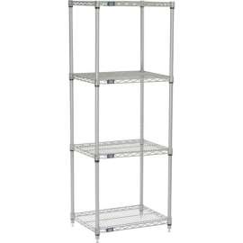 Nexel Shelving Wire Shelving Starter Unit, 30"W x 24"D x 63"H