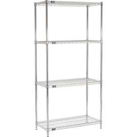 Nexel Shelving Wire Shelving Starter Unit, 48"W x 24"D x 74"H