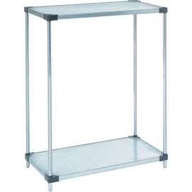 Nexel Galvanized Steel, 2 Tier, Solid Shelving Starter Unit, 54"Wx24"Dx34"H