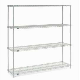 Nexel Stainless Steel, 5 Tier, Wire Shelving Starter Unit, 60"W x 24"D x 74"H