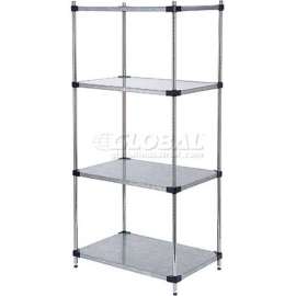 Nexel Galvanized Steel, 5 Tier, Solid Shelving Starter Unit, 72"Wx24"Dx63"H