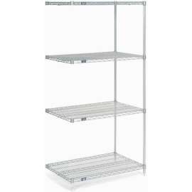 Nexel Stainless Steel, 5 Tier, Wire Shelving Add-On Unit, 36"W x 18"D x 74"H