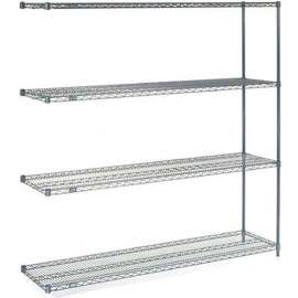 Nexel Nexelon, 5 Tier, Wire Shelving Add-On Unit, 60"W x 21"D x 86"H